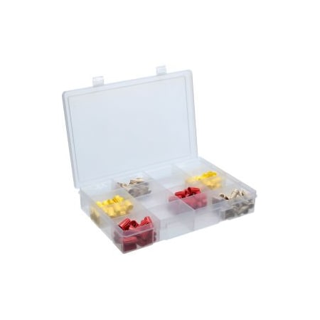 Durham Mfg Compartment Box with 16 compartments, Polypropylene, 2-5/16 in H x 13-1/8 in W LP16-CLEAR